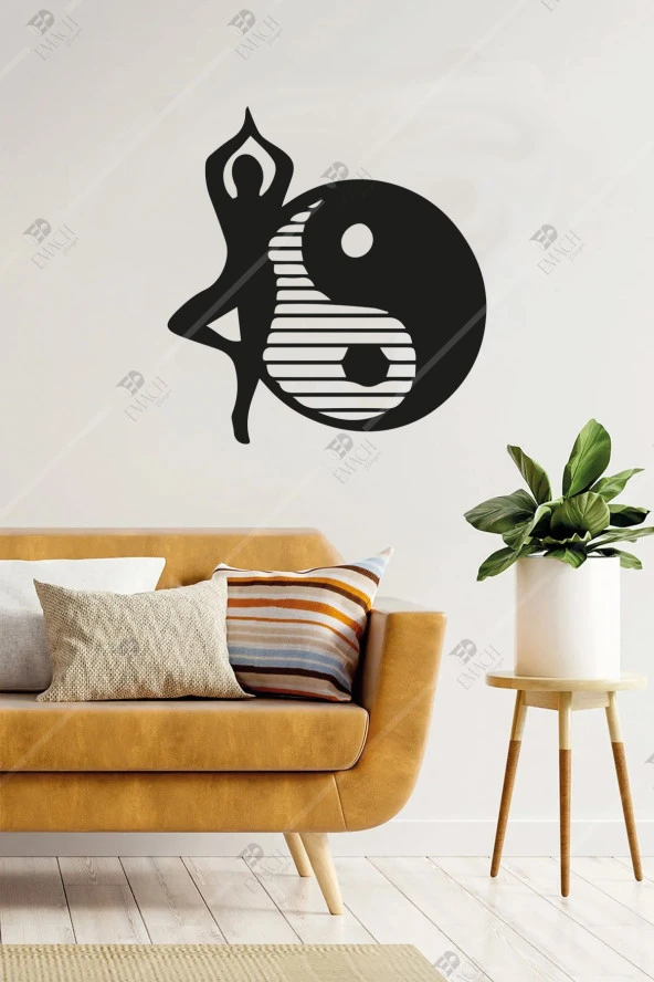 Yoga Temalı Duvar Dekoru - 35x35 Cm - Çift Taraflı Bant Ile Kolay Montaj ürün görseli 1