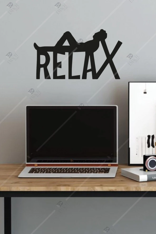 Relax Yazılı Ahşap Duvar Dekoru - 20x35 Cm - Çift Taraflı Bant Ile Kolay Montaj ürün görseli 1