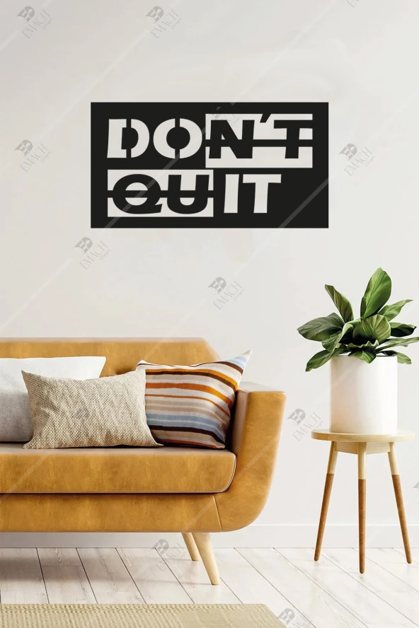 Ahşap Don't Quit Inspirational Duvar Dekoru - Kolay Montaj - 20x40 Cm ürün görseli 1