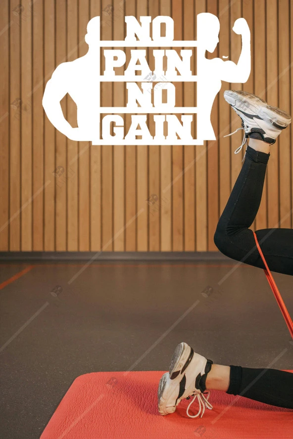 No Pain No Gain Fitness Inspirational Ahşap Duvar Dekoru - 3 Mm Mdf - Kolay Montaj ürün görseli 1