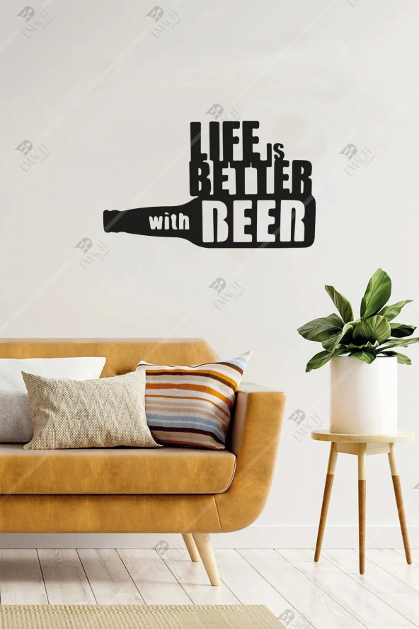Life Is Better With Beer Duvar Dekorasyonu Ahşap Tablo ürün görseli 1