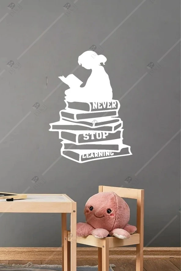 Never Stop Learning Duvar Dekor Hediyelik Eşya Ahşap Tablo ürün görseli 1