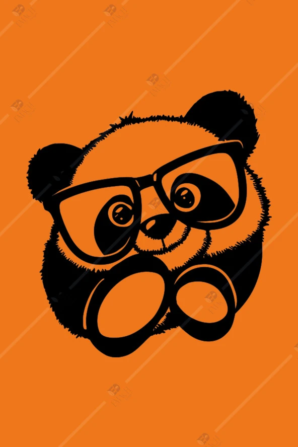 Gözlüklü Panda Ahşap Duvar Dekorasyonu Tablosu - Resim 3