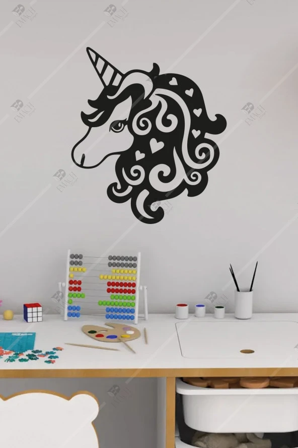Masalsı Unicorn Çocuk Odası Ahşap Duvar Dekor Tablosu ürün görseli 1
