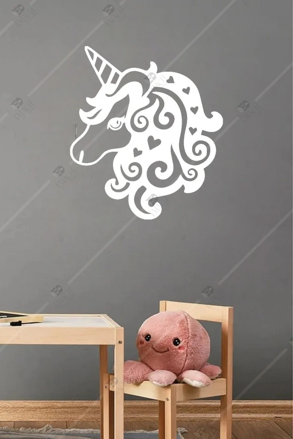 Masalsı Unicorn Çocuk Odası Ahşap Duvar Dekor Tablosu ürün görseli 1