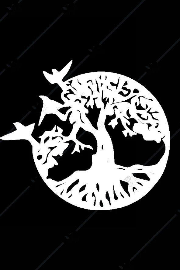 Kuş Ve Ağaç Temalı Ahşap Duvar Dekor Tablosu - Resim 2