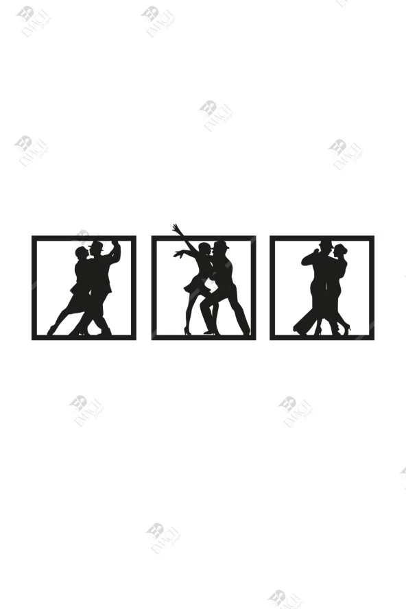 Dans Temalı Ahşap Duvar Dekorasyonu - Salsa Tango - Resim 2