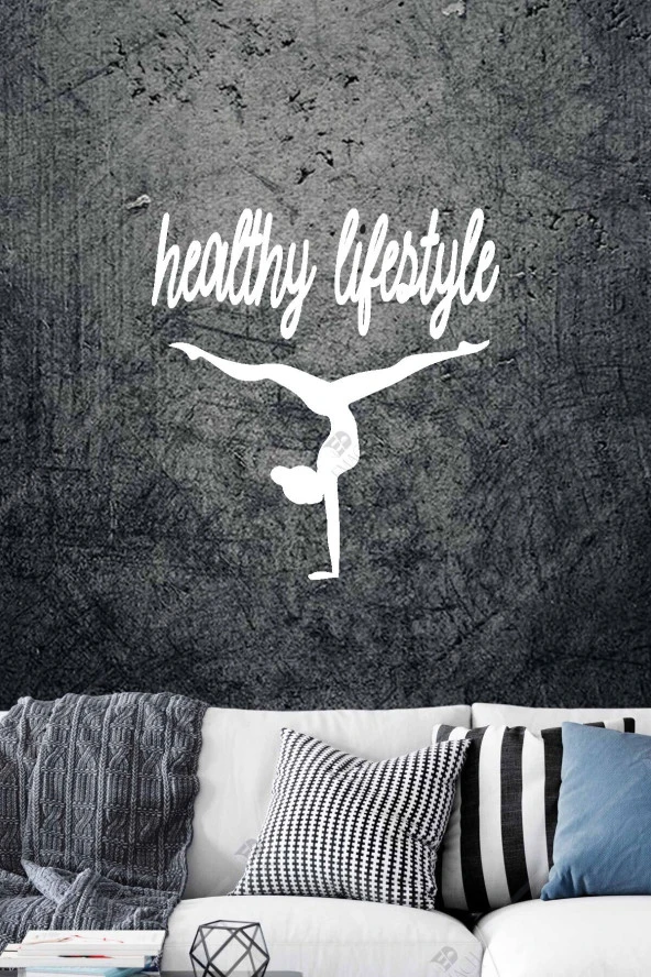 Healthy Lifestyle Sağlıklı Yaşam Pilates Duvar Dekor Ahşap Tablo 35x34 ürün görseli 1