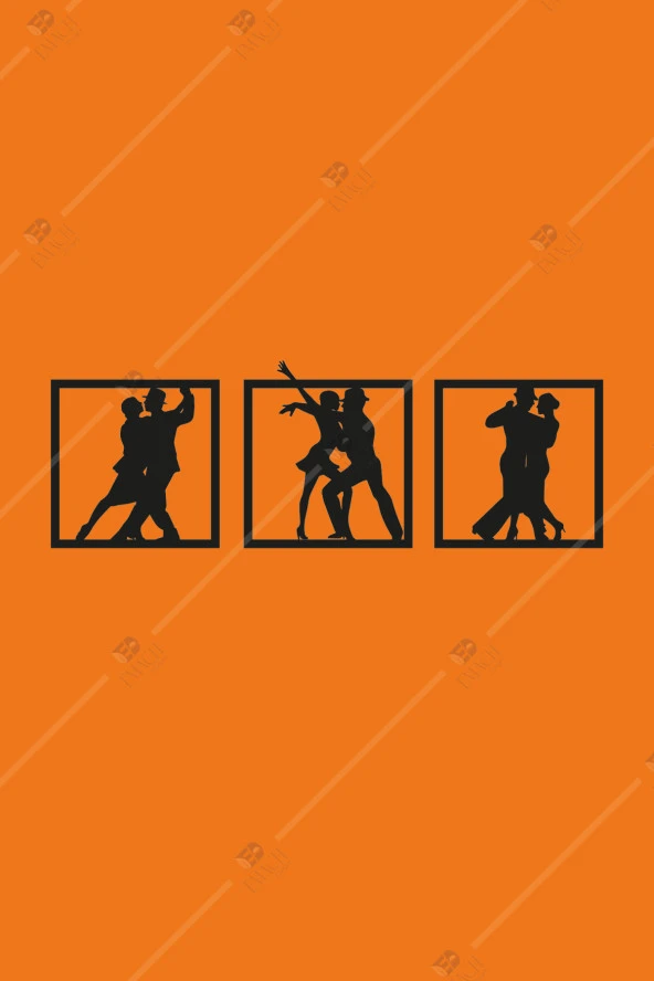 Dans Temalı Ahşap Duvar Dekorasyonu - Salsa Tango - Resim 3
