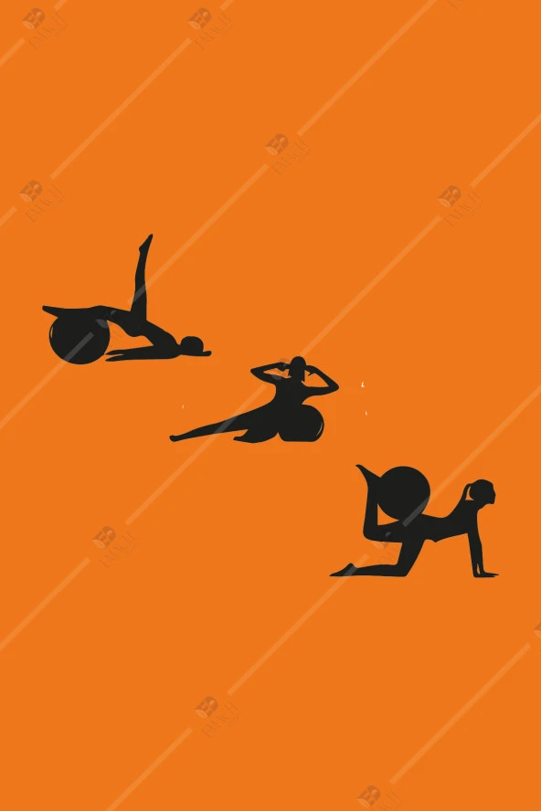 Pilates 3'lü Duvar Dekoru Seti Ahşap Tablo - Resim 3
