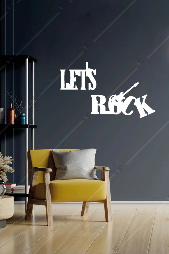Let's Rock Ahşap Duvar Dekorasyon Ürünü ürün görseli 1