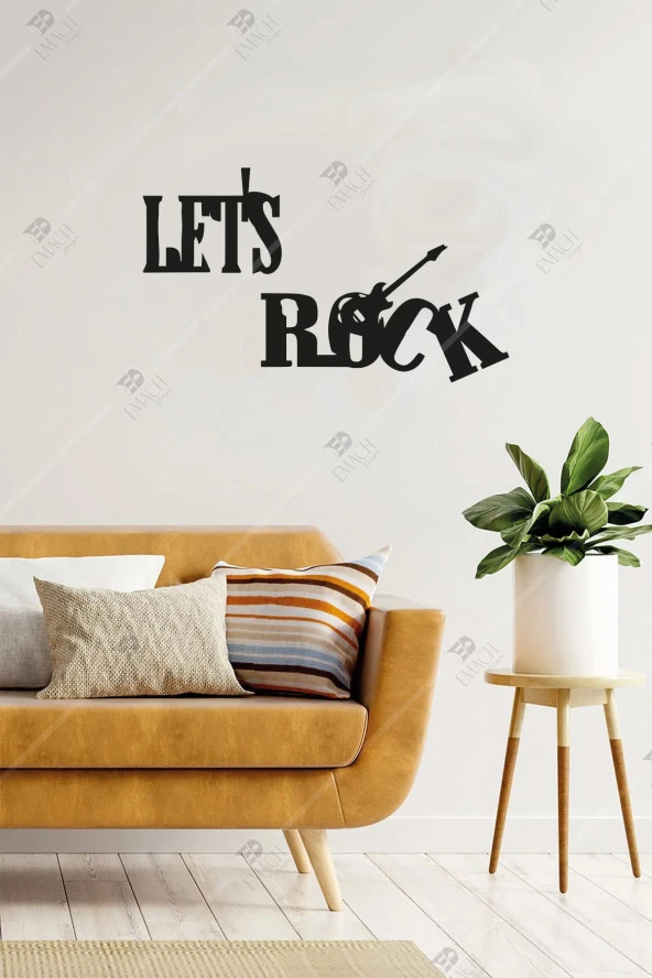 Let's Rock Ahşap Duvar Dekorasyon Ürünü ürün görseli 1