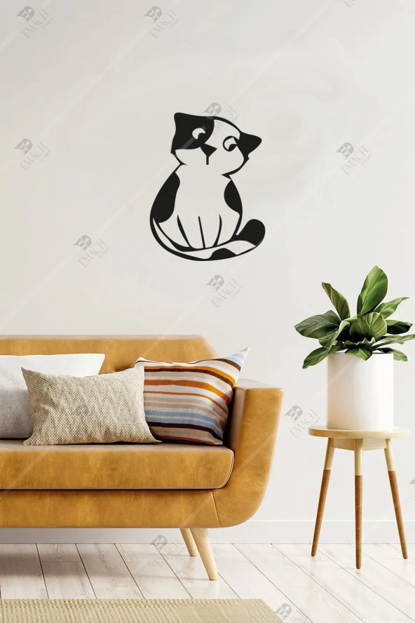 Şirin Kedi Duvar Dekor Ahşap Tablo ürün görseli 1