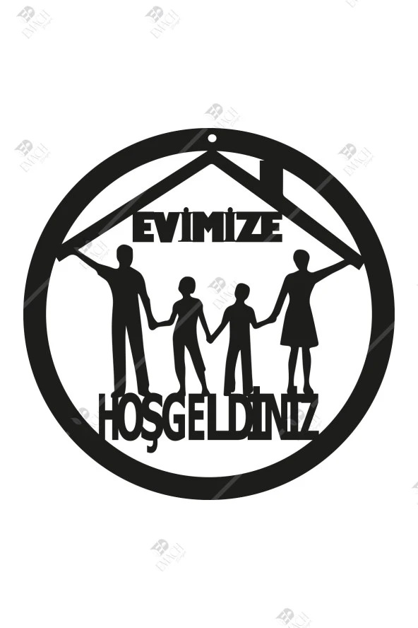 Evimize Hoşgeldiniz Kapı Süsü Ahşap Dekorasyon ürün görseli 1