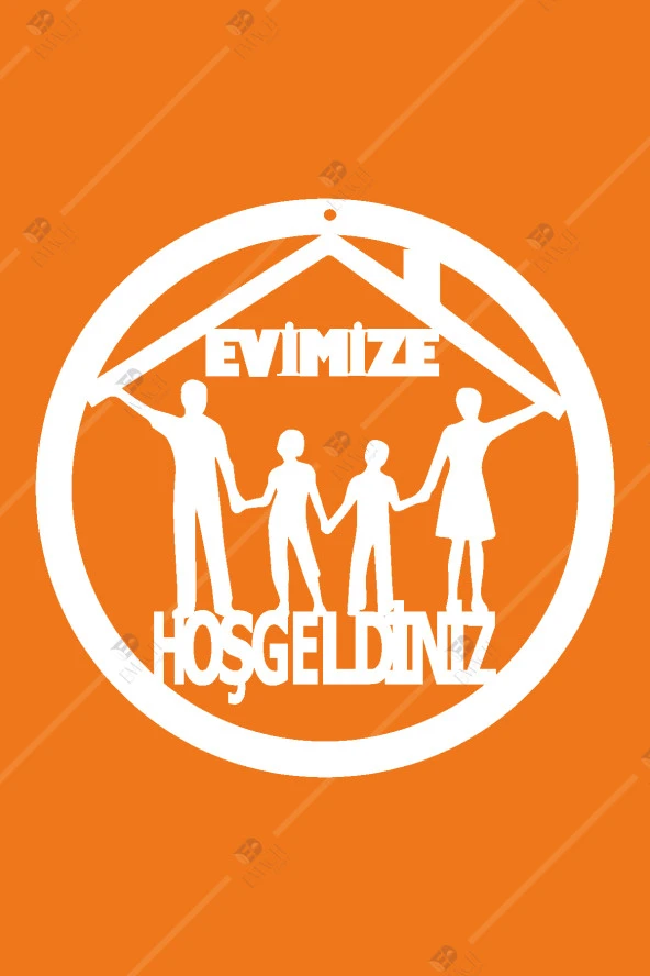 Evimize Hoşgeldiniz Kapı Süsü Ahşap Dekorasyon ürün görseli 1
