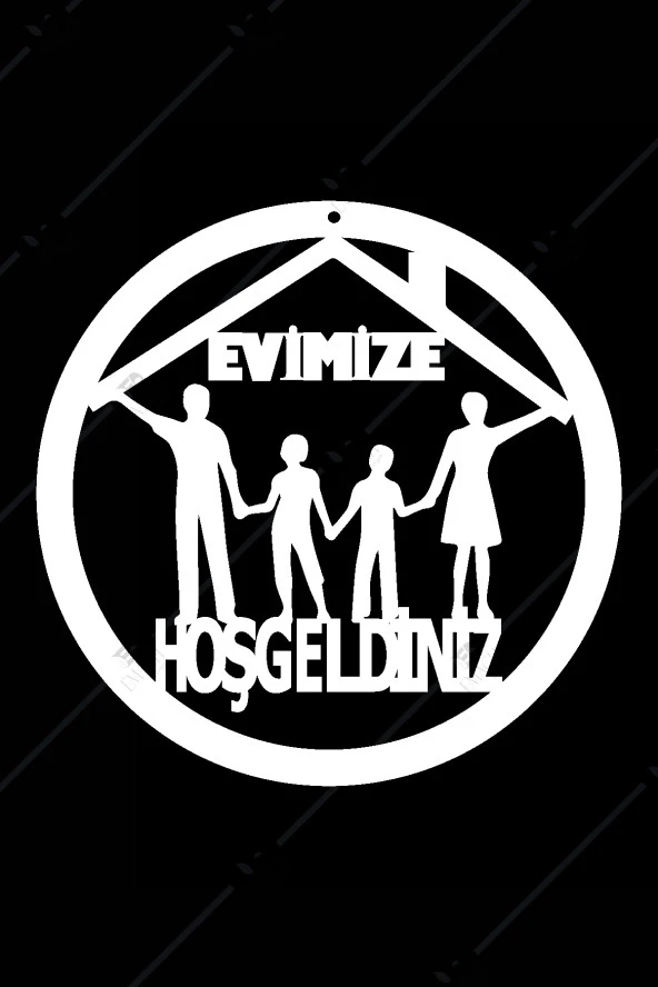Evimize Hoşgeldiniz Kapı Süsü Ahşap Dekorasyon - Resim 2