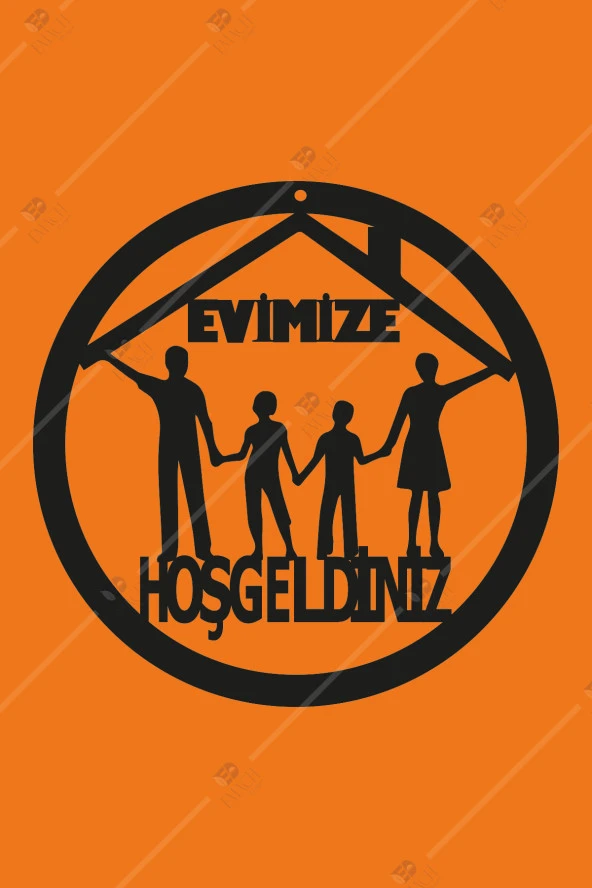 Evimize Hoşgeldiniz Kapı Süsü Ahşap Dekorasyon - Resim 2