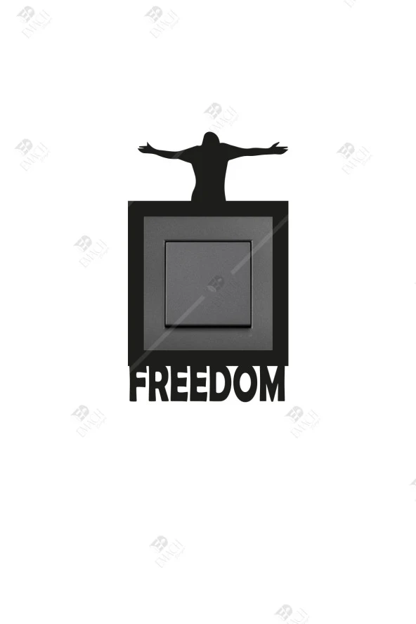 Freedom Temalı Tekli Priz Çerçevesi Dekorasyon ürün görseli 1