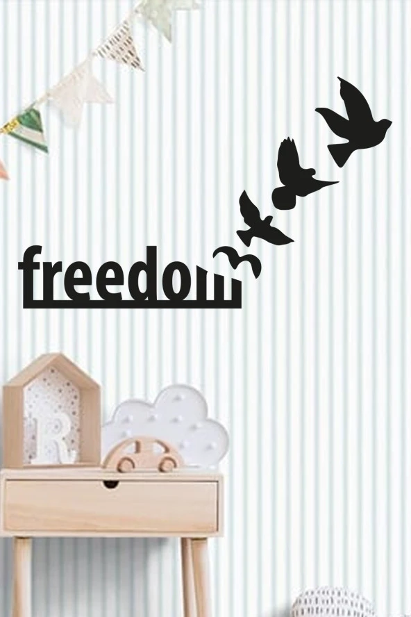Freedom Duvar Yazısı Ahşap Dekor ürün görseli 1