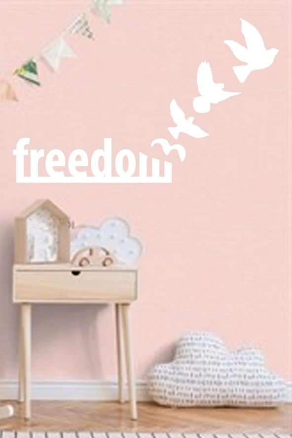 Freedom Duvar Yazısı Ahşap Dekor ürün görseli 1