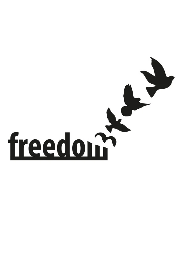 Freedom Duvar Yazısı Ahşap Dekor - Resim 2