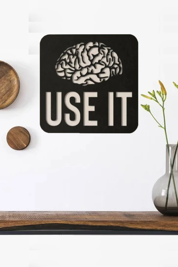 Use It Duvar Tablosu Ahşap Duvar Yazısı Duvar Süsü Dekoratif ürün görseli 1