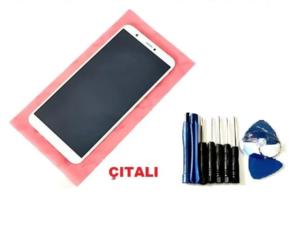 Tkgz - P Smart 2018 Lcd Ekran Dokunmatik (Çıtalı TAMİR SETİ) BEYAZ ürün görseli 1
