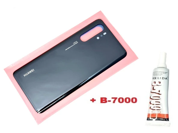 Tkgz - P30 PRO Arka Kapak Batarya Pil Kapağı (CAM+B-7000) SİYAH ürün görseli 1