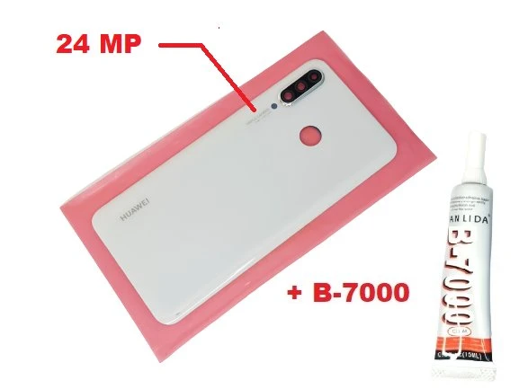 Tkgz - P30 Lite Arka Pil Batarya Kapağı (Kamera Lensli 24 MP CAM+B-7000) BEYAZ ürün görseli 1