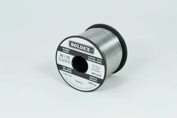 Soldex 1.6 mm 200 gr Lehim Teli Sn30  Pb70 ürün görseli 1