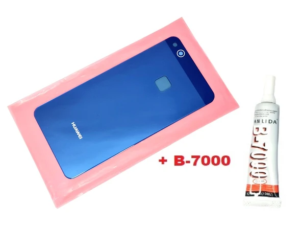 Tkgz - P10 Lite Arka Pil Batarya Kapağı (CAM+B-7000) MAVİ ürün görseli 1