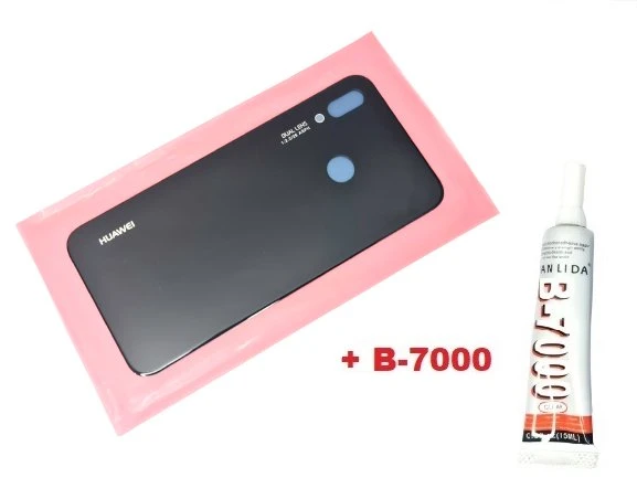 Tkgz - P20 Lite Arka Pil Batarya Kapağı (CAM+B-7000) SİYAH ürün görseli 1