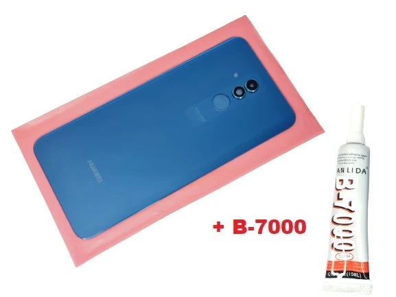 Tkgz - Mate 20 Lite Arka Pil Batarya Kapağı ( LENSLİ CAM ) (B-7000) MAVİ ürün görseli 1