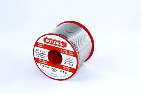 Soldex 1.2 mm 500 gr Lehim Teli Sn60  Pb40 ürün görseli 1