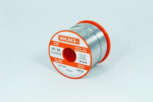 Soldex 1.2 mm 500 gr Lehim Teli Sn40  Pb60 ürün görseli 1
