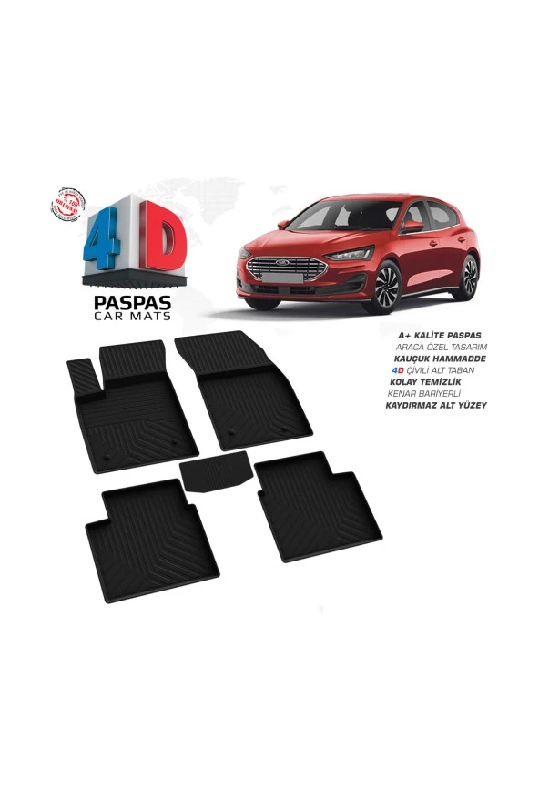 Ford Focus 5 Hatchback 4D Havuzlu Paspas 2022 Model Ve Sonrası ürün görseli 1