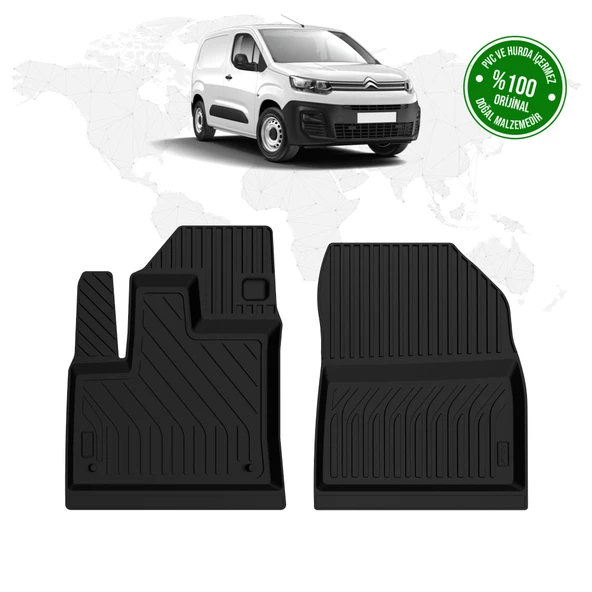 Citroen Berlingo Van Havuzlu Kauçuk Paspas (Ön İki Parça) 2019 Model Ve Sonrası İçin Uygun ürün görseli 1