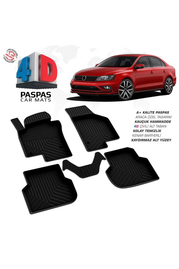 Volkswagen Jetta 4D Havuzlu Paspas 2011 - 2017 Model ürün görseli 1