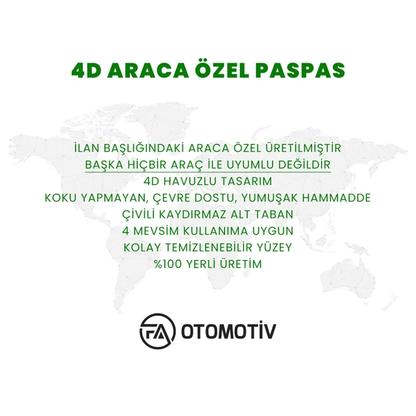 Renault Kadjar 4D Havuzlu Paspas 2015 - 2021 Model - Resim 4