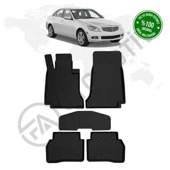 Mercedes C Serisi (W204) 4D Havuzlu Paspas 2007 - 2014 Model ürün görseli 1