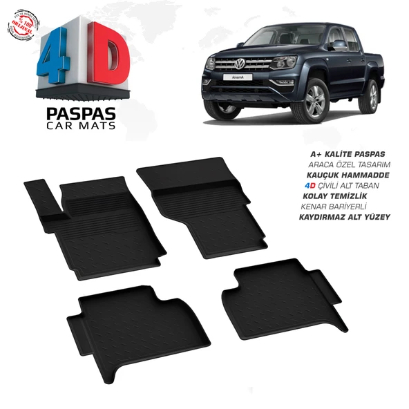 Volkswagen Amarok 4D Havuzlu Paspas 2011 - 2022 Model ürün görseli 1