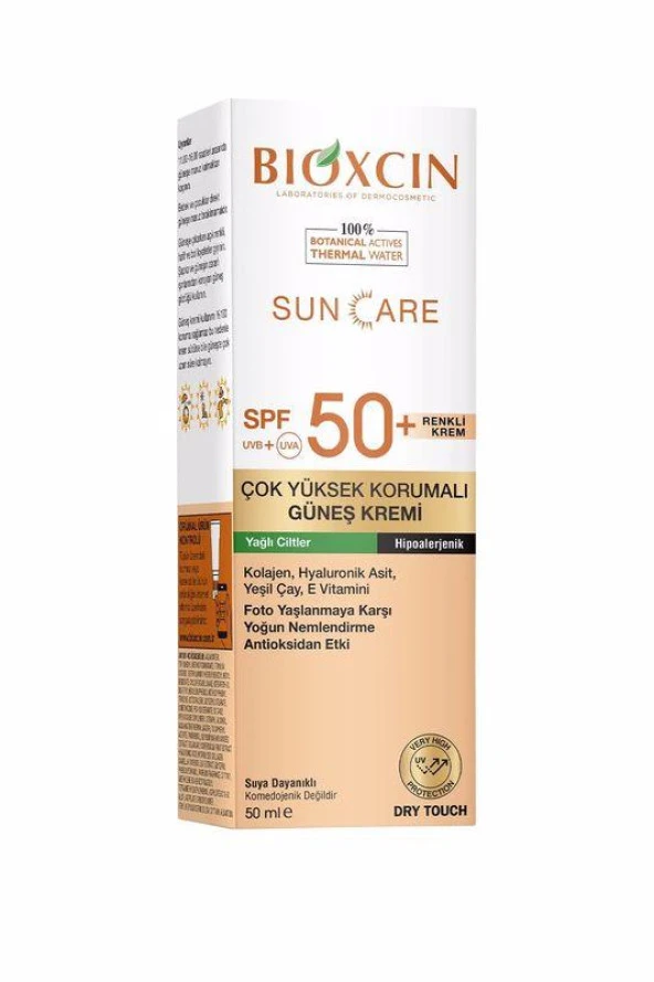 Bioxcin Sun Care SPF50+ Yağlı Ciltler Çok Yüksek Korumalı Renkli Güneş Kremi 50 ml ürün görseli 1