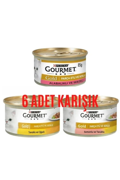 Gourmet Gold Karışık Parça Etli Kedi Konserve 85 Gr 6 Adet ürün görseli 1