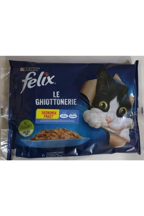 Purina Felix Felix Somonlu Ve Ton Balıklı Ekonomik Paket 4x85 Gr 6 Adet Yetişkin Kedi Pounch ürün görseli 1