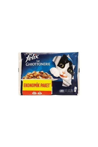 Felix Kedi Maması Sığır Etli & Tavuklu Ekonomik Paket (4x85gr) X 12 Adet ürün görseli 1