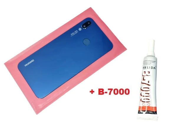 Tkgz - P20 Lite Arka Kapak (LENS Lİ CAM+B-7000) MAVİ ürün görseli 1