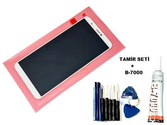 Tkgz - P Smart 2018 Lcd Ekran Dokunmatik (B-7000+Tamir Seti) BEYAZ ürün görseli 1