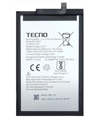 Tkgz Tecno Pova 2 Batarya Pil Sıfır Orijinal ürün görseli 1