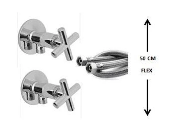 Klozet Flex Bağlantı Seti  50 CM - Taharet Seti ürün görseli 1