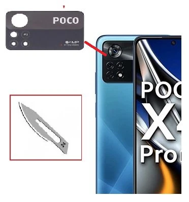 Tkgz Xiaomi POCOPHONE X4 PRO Arka Kamera CAM Lensi + Bistüri Ucu ürün görseli 1